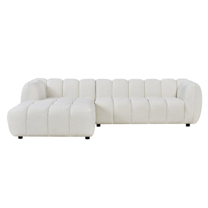 Set Corner Sofa (left)-armchair Lounge Lykke Hm10820.02l Ecru Fabric