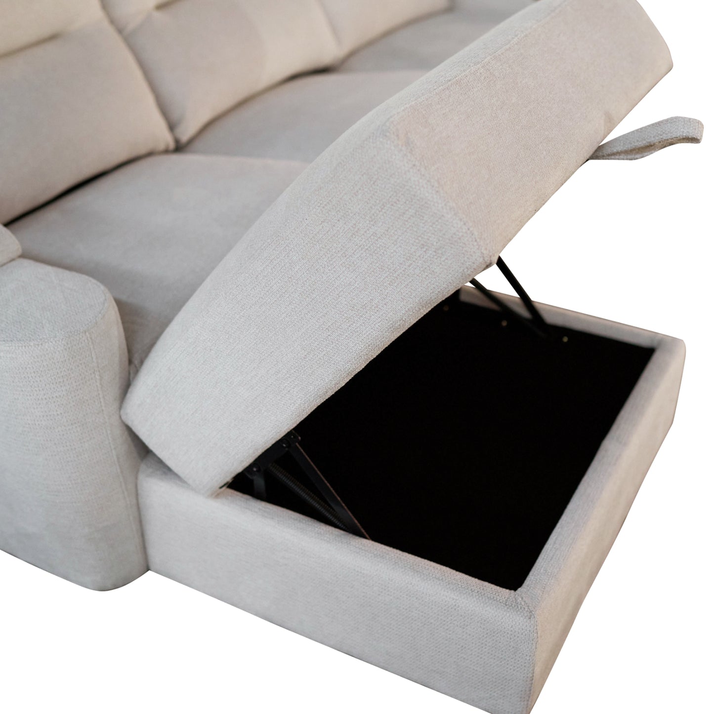 Set Sofa-relax Armchair Synthia Hm10735.01 Beige Fabric--electric Recline [l]