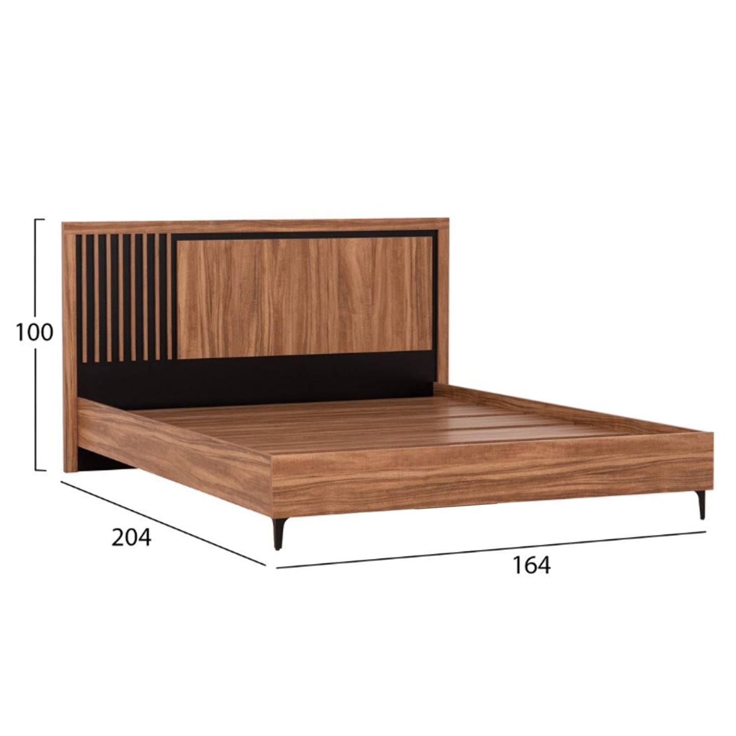 Bedroom Furniture Set 4pcs Harry Hm21115 Melamine In Natural Wood & Black