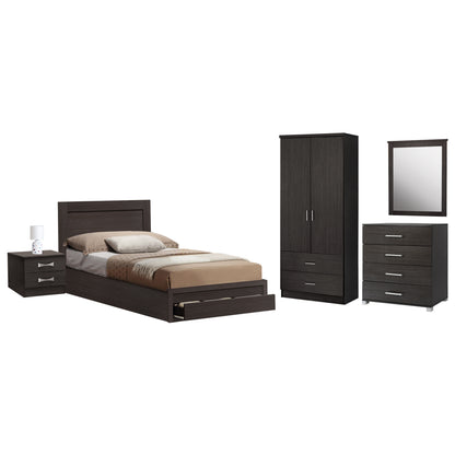 Set Bedroom 5 Pieces Zebrano Hm11337.01