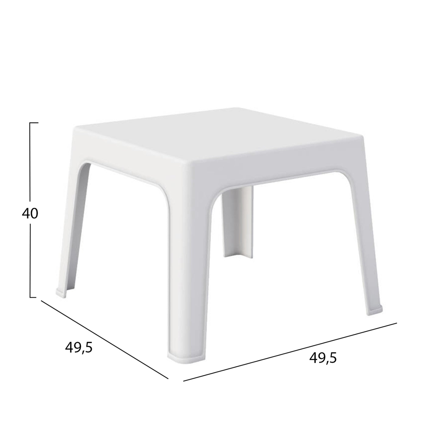 Lounge Set 3pcs Sleek Hm21274.01 White Polypropylene