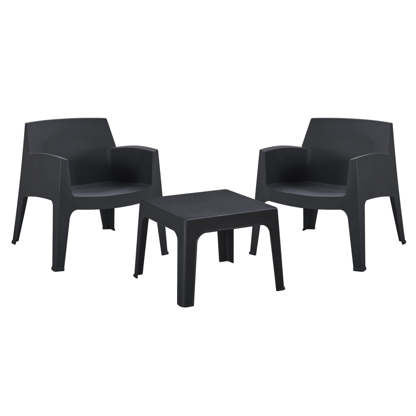 Lounge Set 3pcs Sleek Hm21274.02 Black Polypropylene