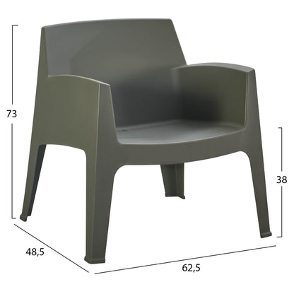 Lounge Set 3pcs Sleek Hm21274.05 Dark Olive Green Polypropylene