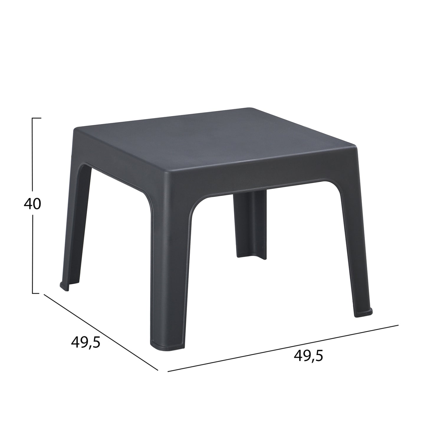 Lounge Set 3pcs Sleek Hm21274.10 Grey Polypropylene