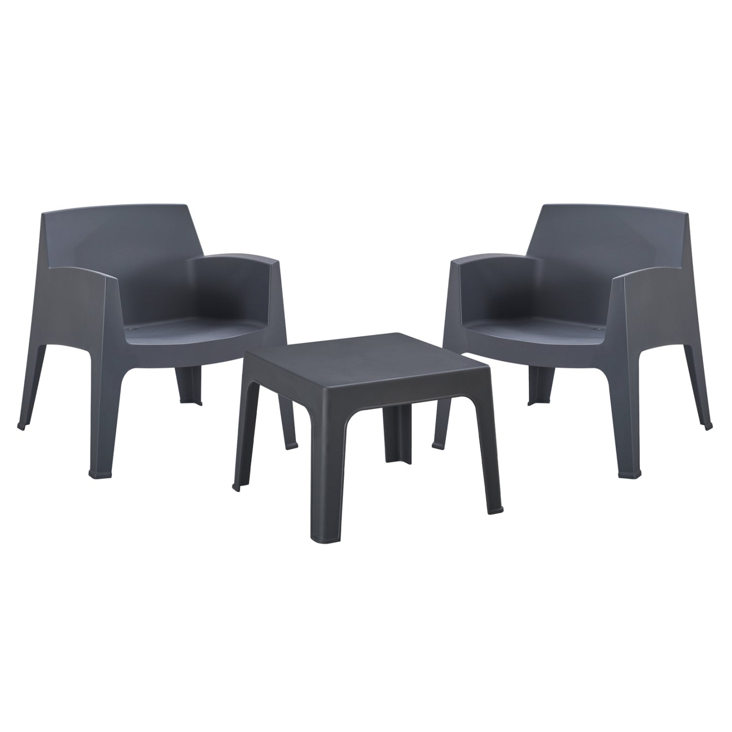 Lounge Set 3pcs Sleek Hm21274.10 Grey Polypropylene