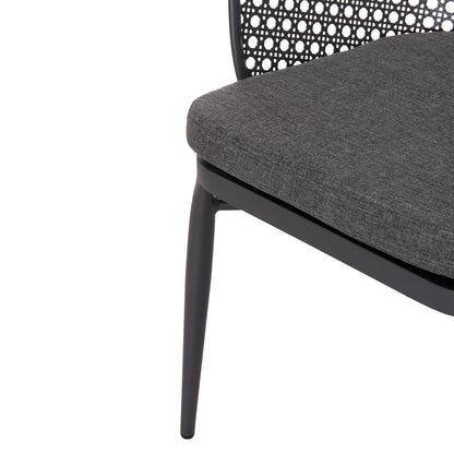 Outdoor Lounge Set 3pcs Orego Hm21106.01 Aluminum In Dark Grey Color
