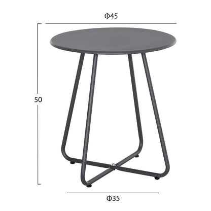 Outdoor Lounge Set 3pcs Orego Hm21107.01 Aluminum & Metal In Dark Grey Color