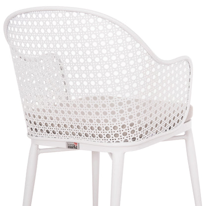 Outdoor Lounge Set 3pcs Orego Hm21107.02 Aluminum & Metal In White Color