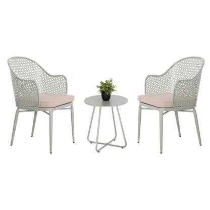 Outdoor Lounge Set 3pcs Orego Hm21107.06 Aluminum & Metal In Pistachio Green Color