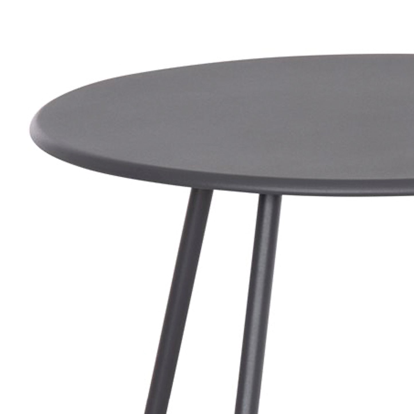 Outdoor Lounge Set 3pcs Pony Hm21193 Metal Coffee Table In Grey--wicker Rattan In Black & White