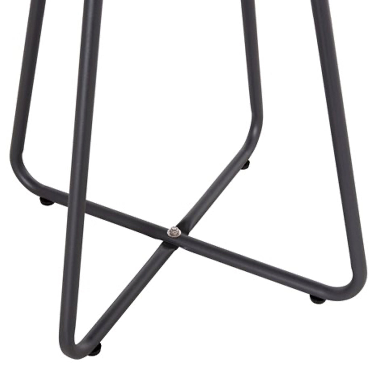 Outdoor Lounge Set 3pcs Pony Metal Coffee Table In Grey-wicker Rattan In Black & White