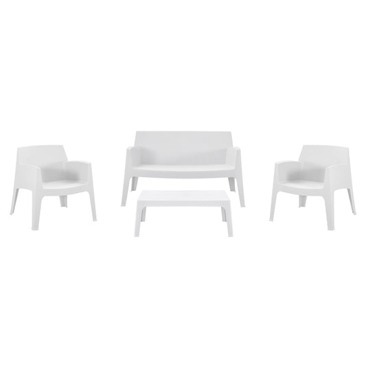 Lounge Set 4pcs Sleek Hm21275.01 Polypropylene In White