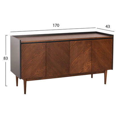 Set 2pcs Sideboard & Tv Stand Been Hm21344 Mdf With Walnut Wood Veneer