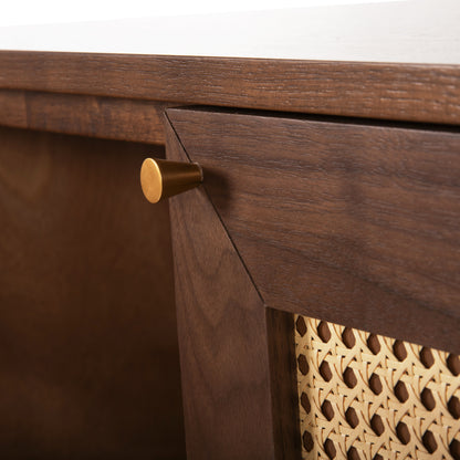 Set 2pcs Sideboard & Tv Stand Meen Hm21343 Mdf With Walnut Wood Veneer
