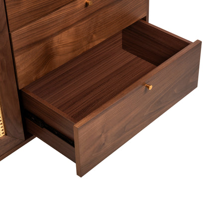 Set 2pcs Sideboard & Tv Stand Meen Hm21343 Mdf With Walnut Wood Veneer