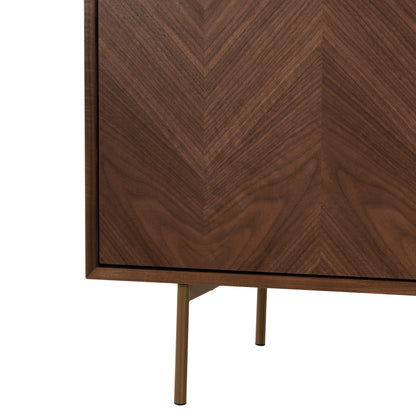 Set 2pcs Sideboard & Tv Stand Meen Hm21343 Mdf With Walnut Wood Veneer