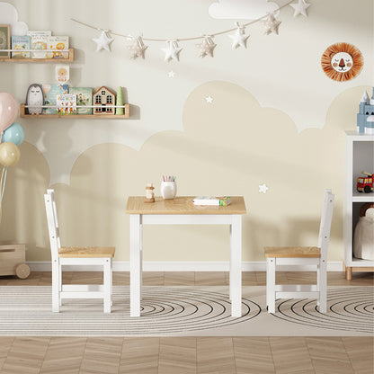 Kids' Set With Table & 2 Chairs Charly Hm18396.03 Pine Wood--white/natural