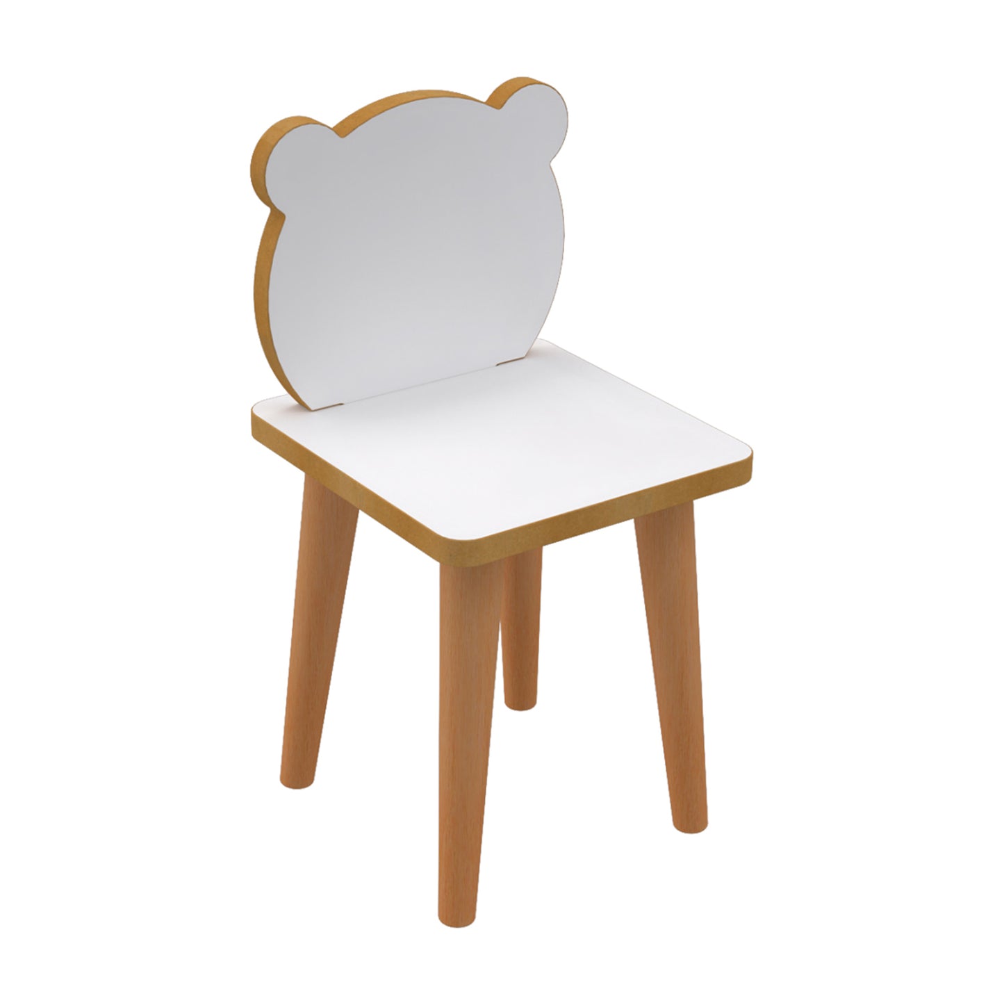 Kids' Desk Set Stak Hm18222.01 Melamine In White-natural Wood 90x42x50hcm.