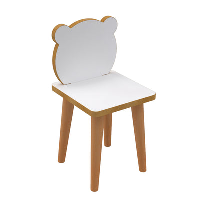 Kids' Desk Set Stak Hm18222.01 Melamine In White-natural Wood 90x42x50hcm.