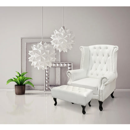 Set Armchair Polina With Footstool Emma White Matte