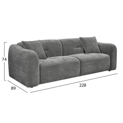Sofa Set 2pcs Junoa Hm10819.01 Grey Fabric