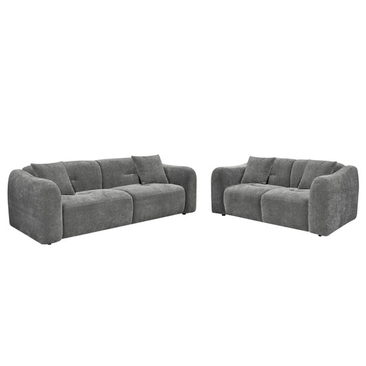 Sofa Set 2pcs Junoa Hm10819.01 Grey Fabric