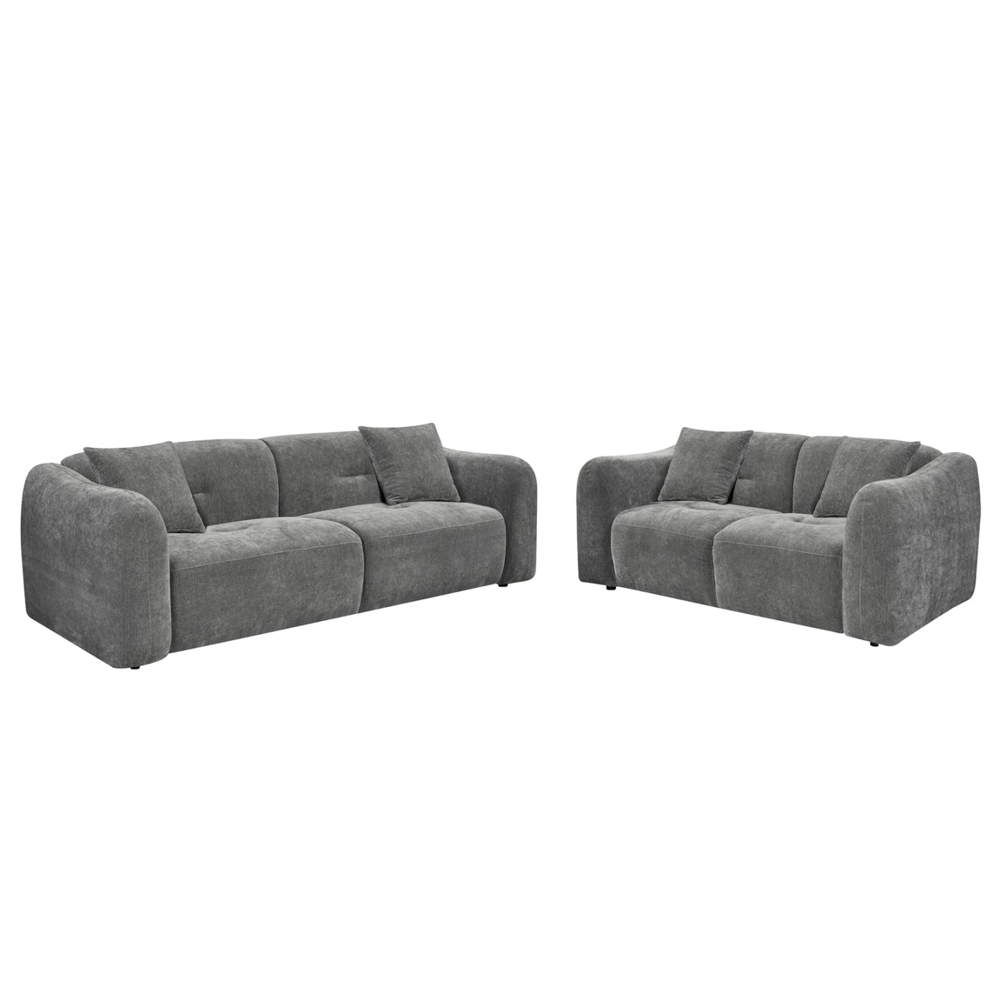 Sofa Set 2pcs Junoa Hm10819.01 Grey Fabric