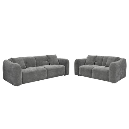 Sofa Set 2pcs Junoa Hm10819.01 Grey Fabric