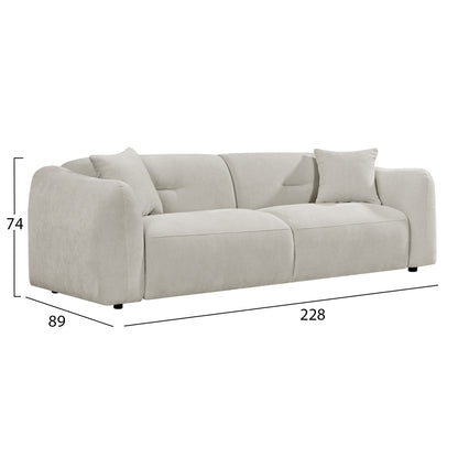 Sofa Set 2pcs Junoa Hm10819.02 Ecru Fabric