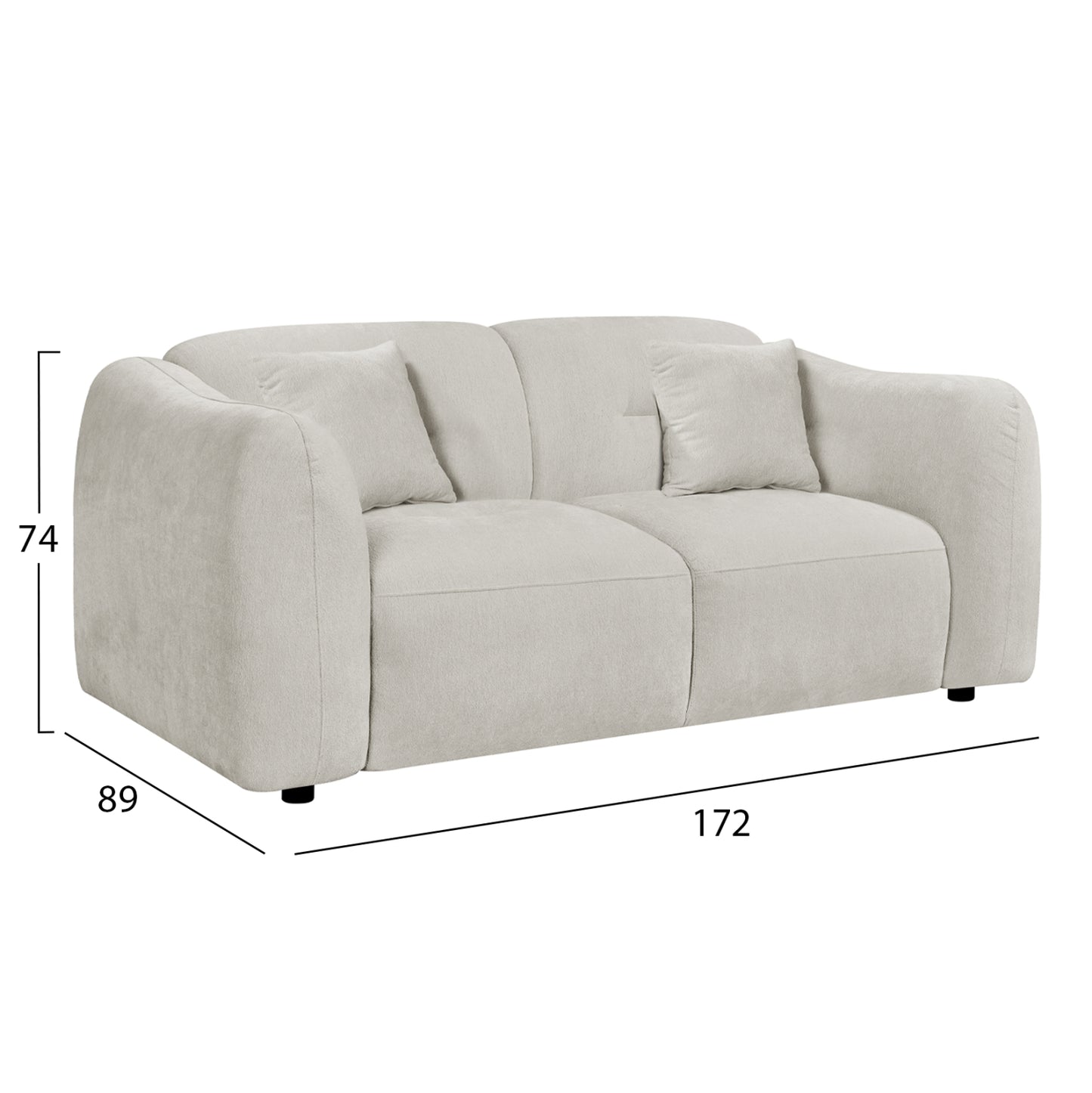 Sofa Set 2pcs Junoa Hm10819.02 Ecru Fabric