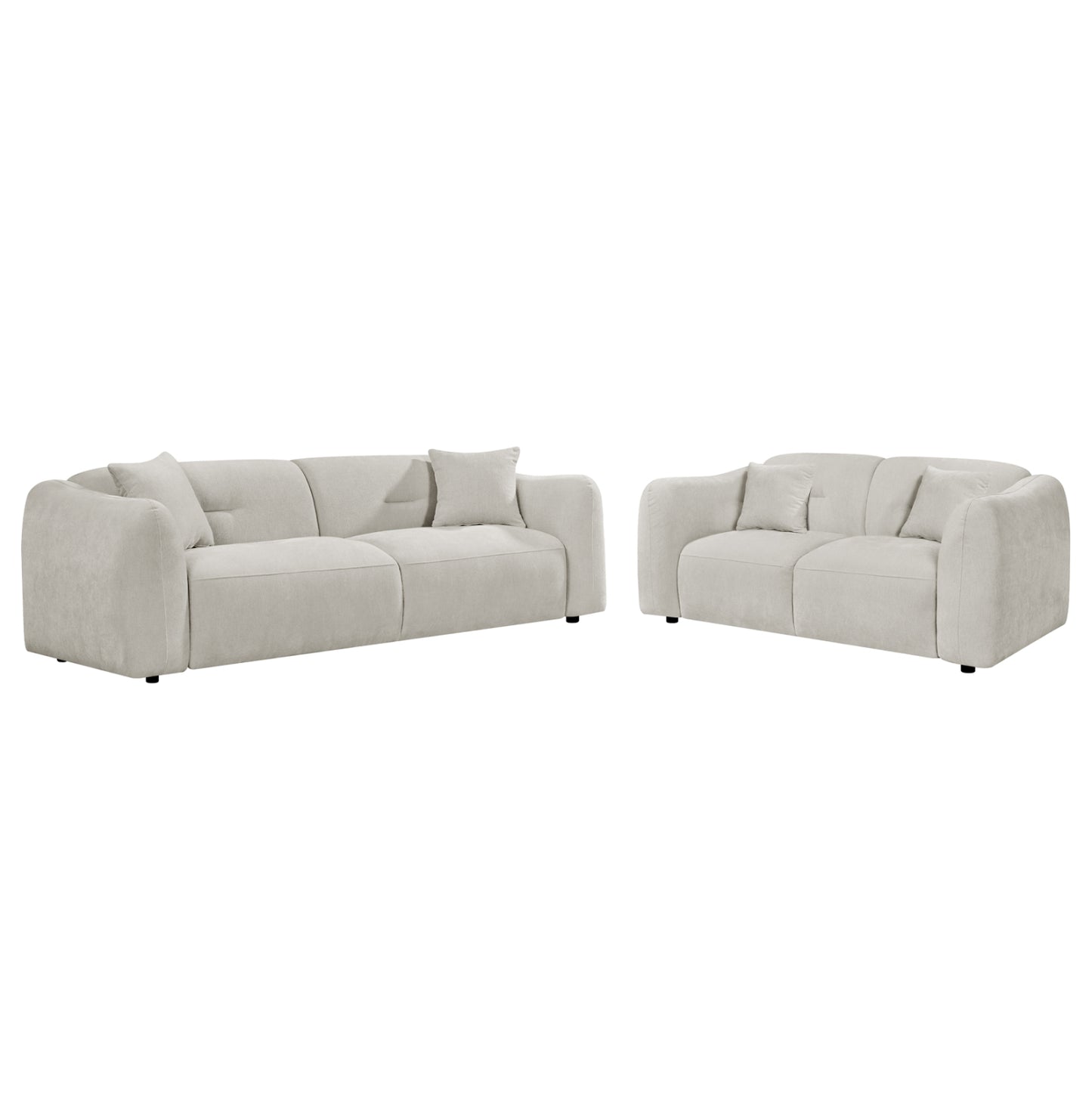 Sofa Set 2pcs Junoa Hm10819.02 Ecru Fabric