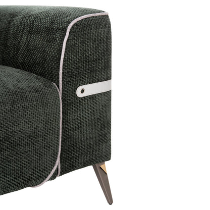Sofa Set 2pcs Ferin Hm6070.03 Green Fabric With Metal Legs