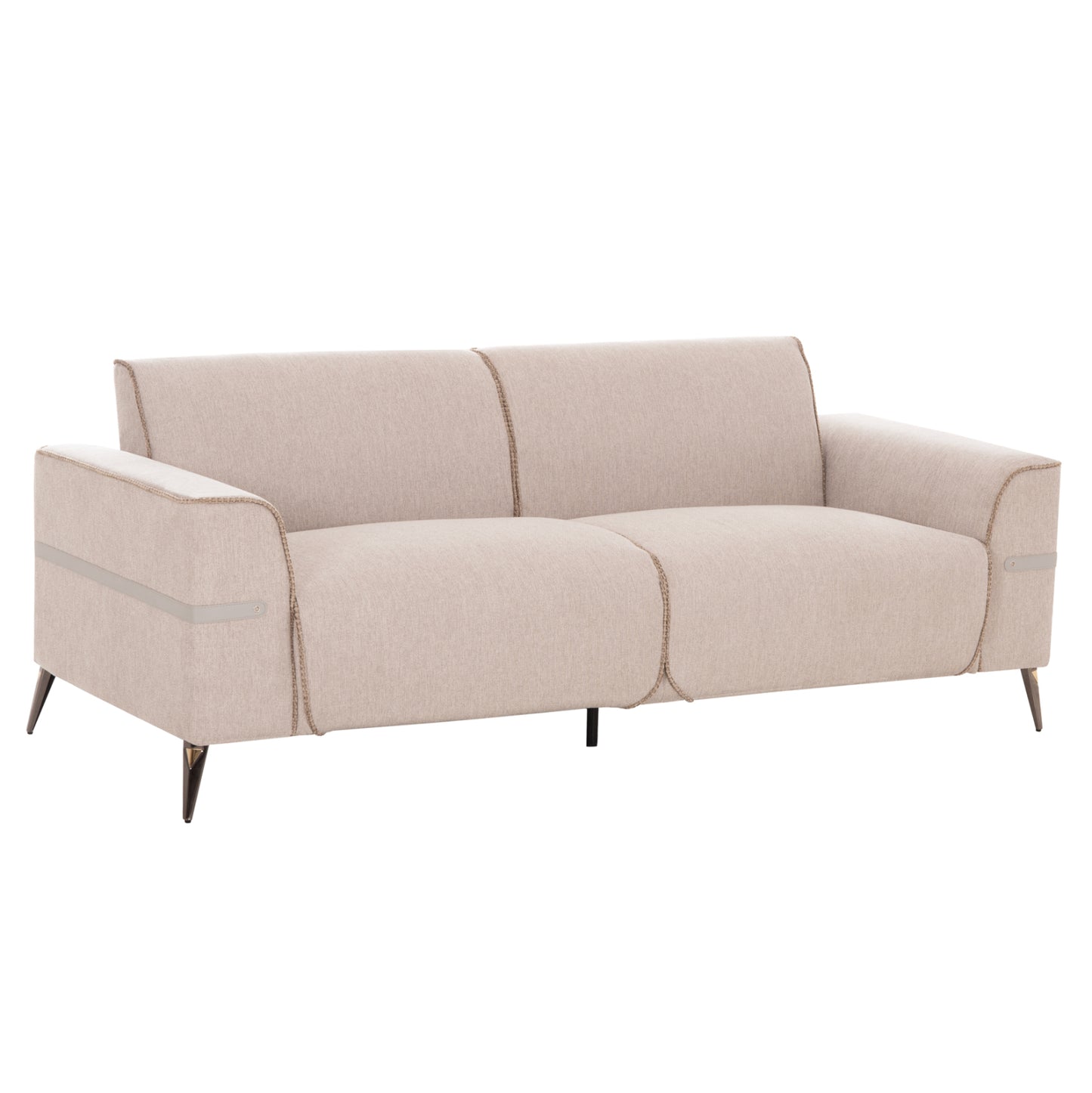 Sofa Set 2pcs Ferin Hm6070.12 Ecru Fabric With Metal Legs