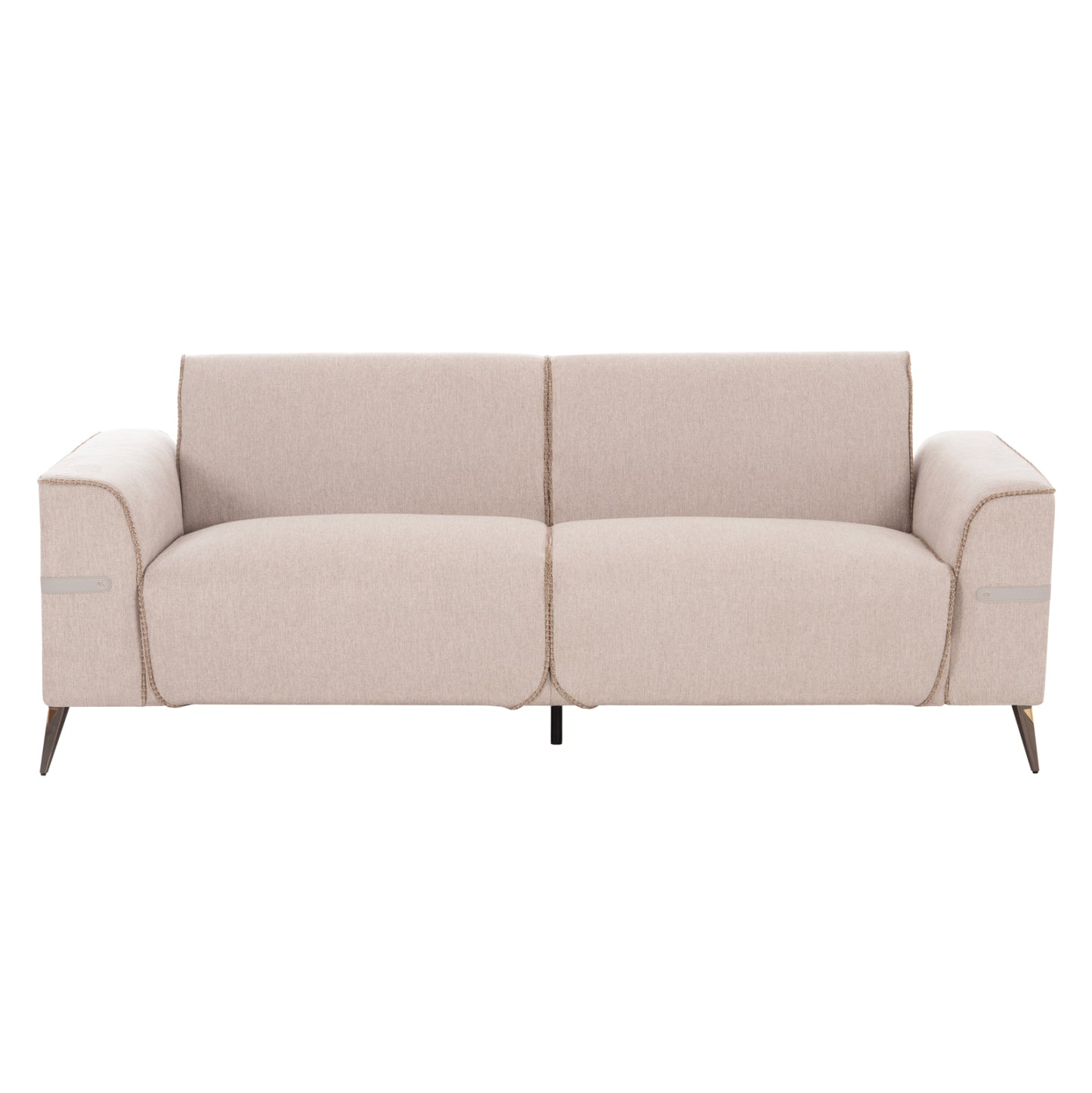 Sofa Set 2pcs Ferin Hm6070.12 Ecru Fabric With Metal Legs