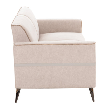 Sofa Set 2pcs Ferin Hm6070.12 Ecru Fabric With Metal Legs