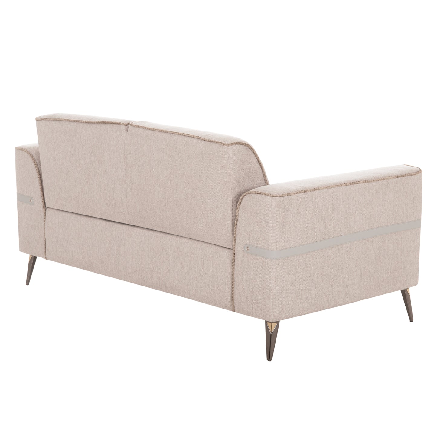Sofa Set 2pcs Ferin Hm6070.12 Ecru Fabric With Metal Legs