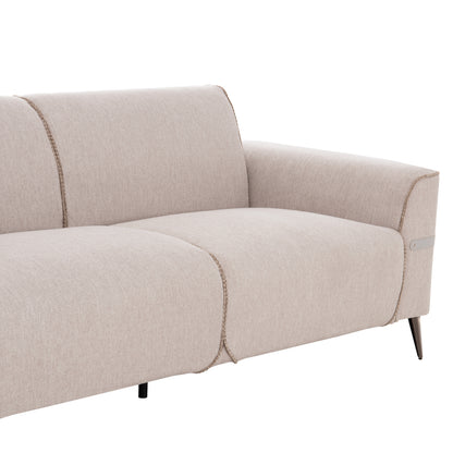 Sofa Set 2pcs Ferin Hm6070.12 Ecru Fabric With Metal Legs
