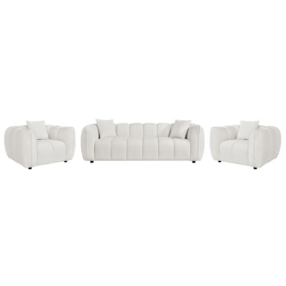 Indoor Lounge Set Armchairs & 3-seater Fb910813.02 Ecru Fabric