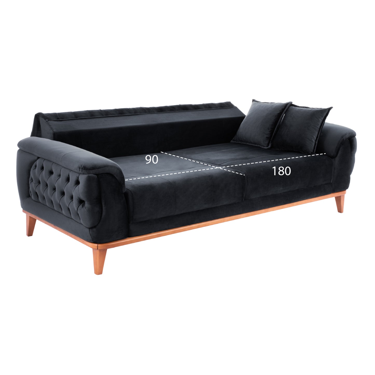 Hm11745.01,bennington 3-pcs Living-room Set, Black Velvet