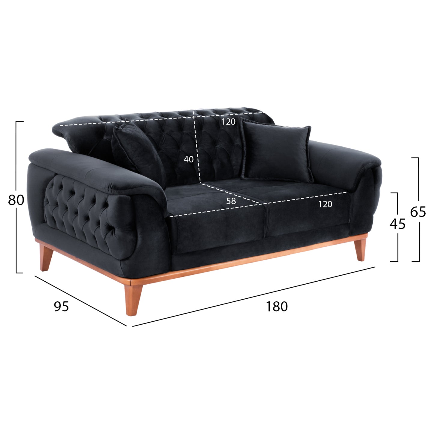 Hm11745.01,bennington 3-pcs Living-room Set, Black Velvet