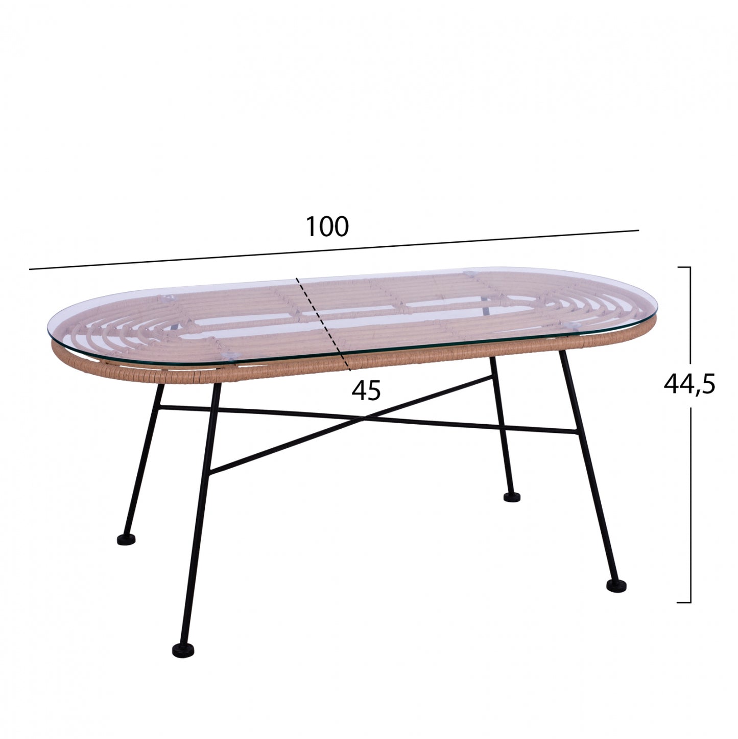 Set Metallic For Outdoor Spaces 4 Pieces Allegra Hm5460 Wicker In Beige Color