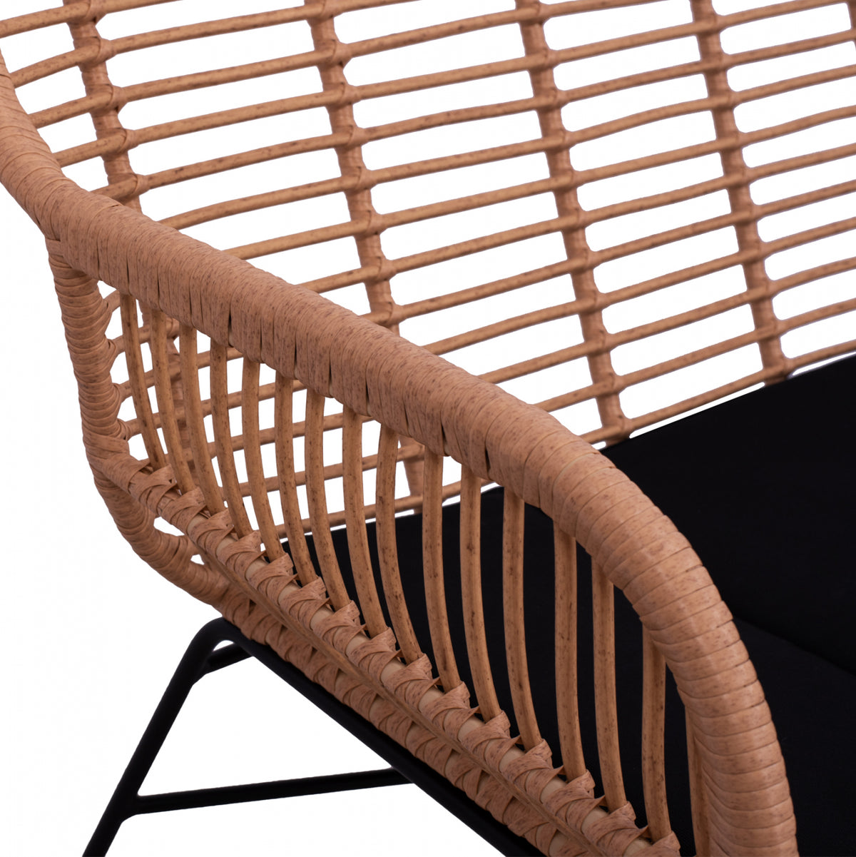 Set Metallic For Outdoor Spaces 4 Pieces Allegra Hm5460 Wicker In Beige Color