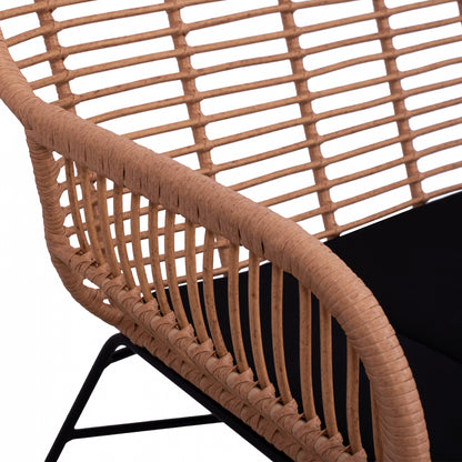Set Metallic For Outdoor Spaces 4 Pieces Allegra Hm5460 Wicker In Beige Color