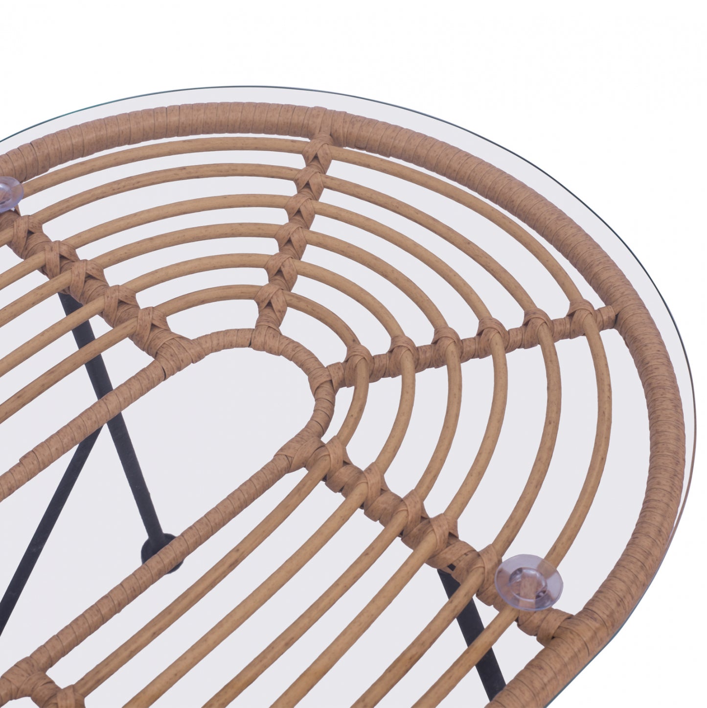 Set Metallic For Outdoor Spaces 4 Pieces Allegra Hm5460 Wicker In Beige Color