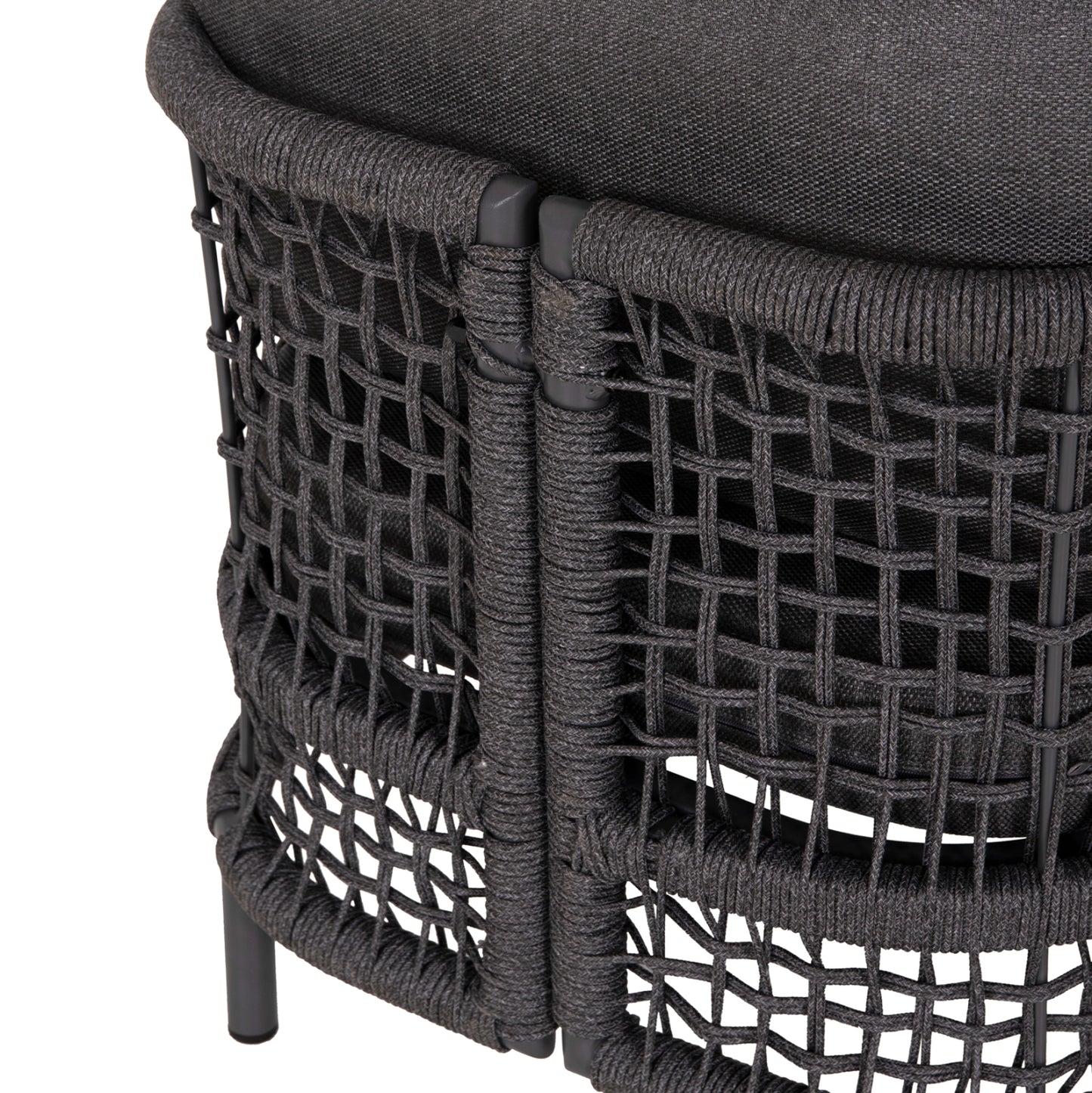 Outdoor Lounge Set 4pcs Sondra Hm6251.01 Aluminum-rope-cushions In Grey