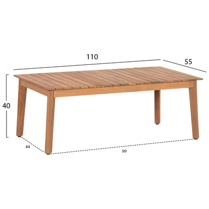 Outdoor Lounge Set 4pcs Savanna Hm6442 Acacia Wood--rope--polyester Fabric In Beige