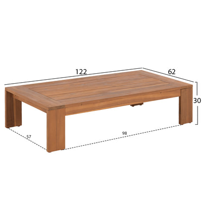 Outdoor Lounge Set 4pcs Solara Hm6514 Acacia Wood--polyester Cushions Covers In Ecru