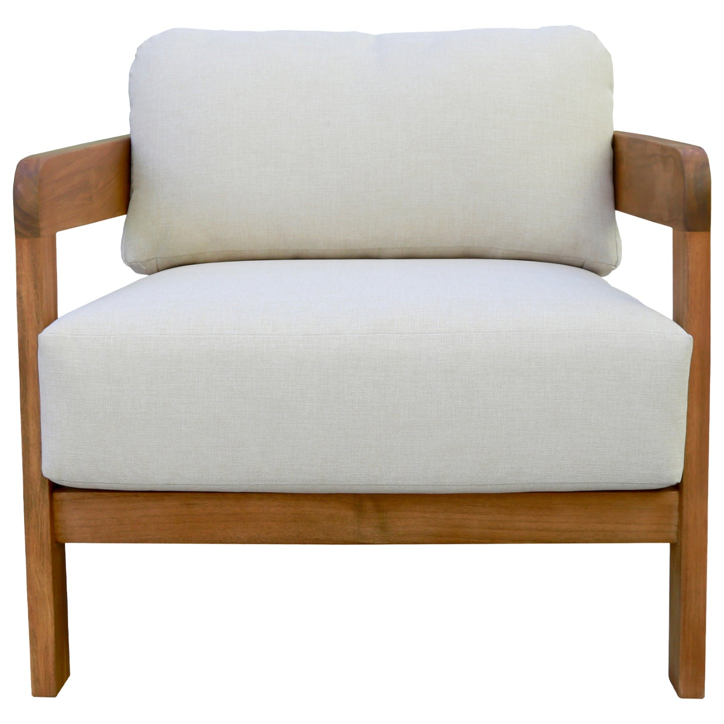 Outdoor Lounge Set 4pcs Solara Hm6514 Acacia Wood--polyester Cushions Covers In Ecru
