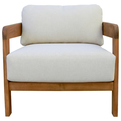 Outdoor Lounge Set 4pcs Solara Hm6514 Acacia Wood--polyester Cushions Covers In Ecru