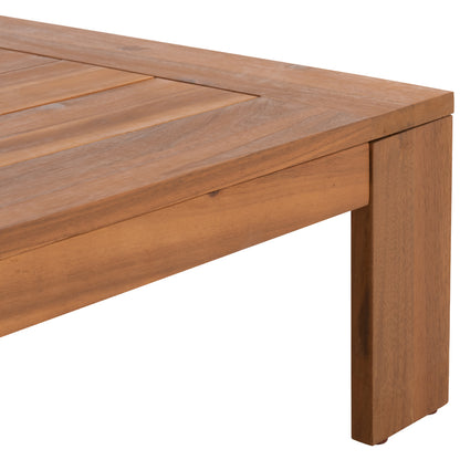 Outdoor Lounge Set 4pcs Solara Hm6514 Acacia Wood--polyester Cushions Covers In Ecru